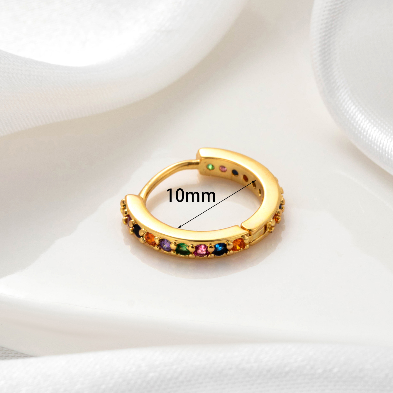 1 Piece Simple Series Copper  Gold Color Material Zircon Women's Hoop Earrings h5 